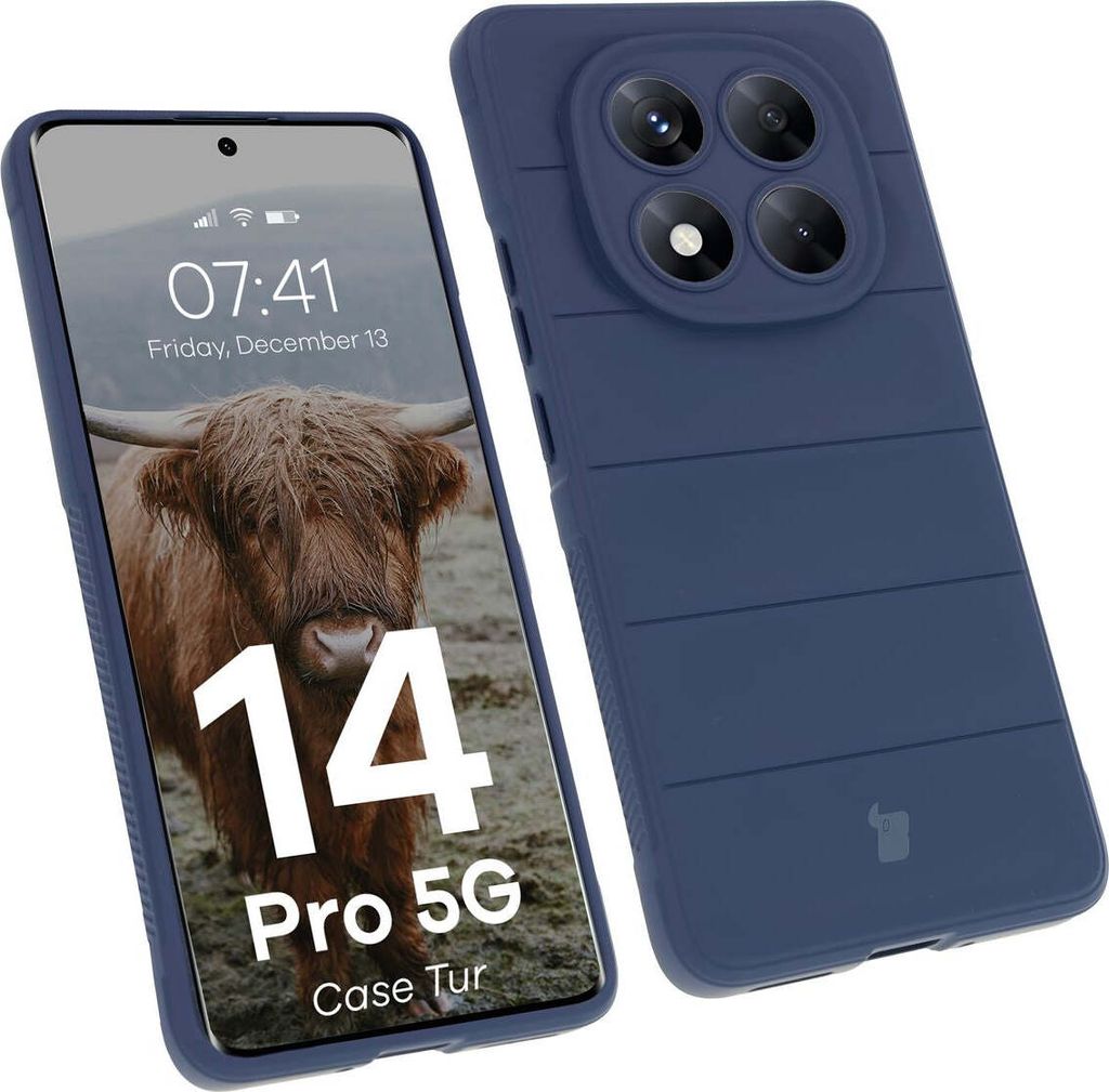 Pancerne etui Bizon Case Tur do Xiaomi Redmi Note 14 Pro 5G / Poco X7, granatowe