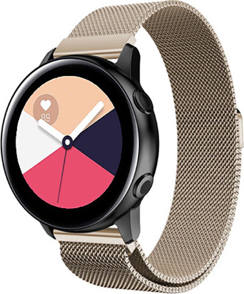 Strap-it Milanese Armband - Kompatibel mit Samsung Galaxy Watch Active / Active 2 Armband Edelstahl Ersatzarmband - Magnetverschluss - Hochwertiges...