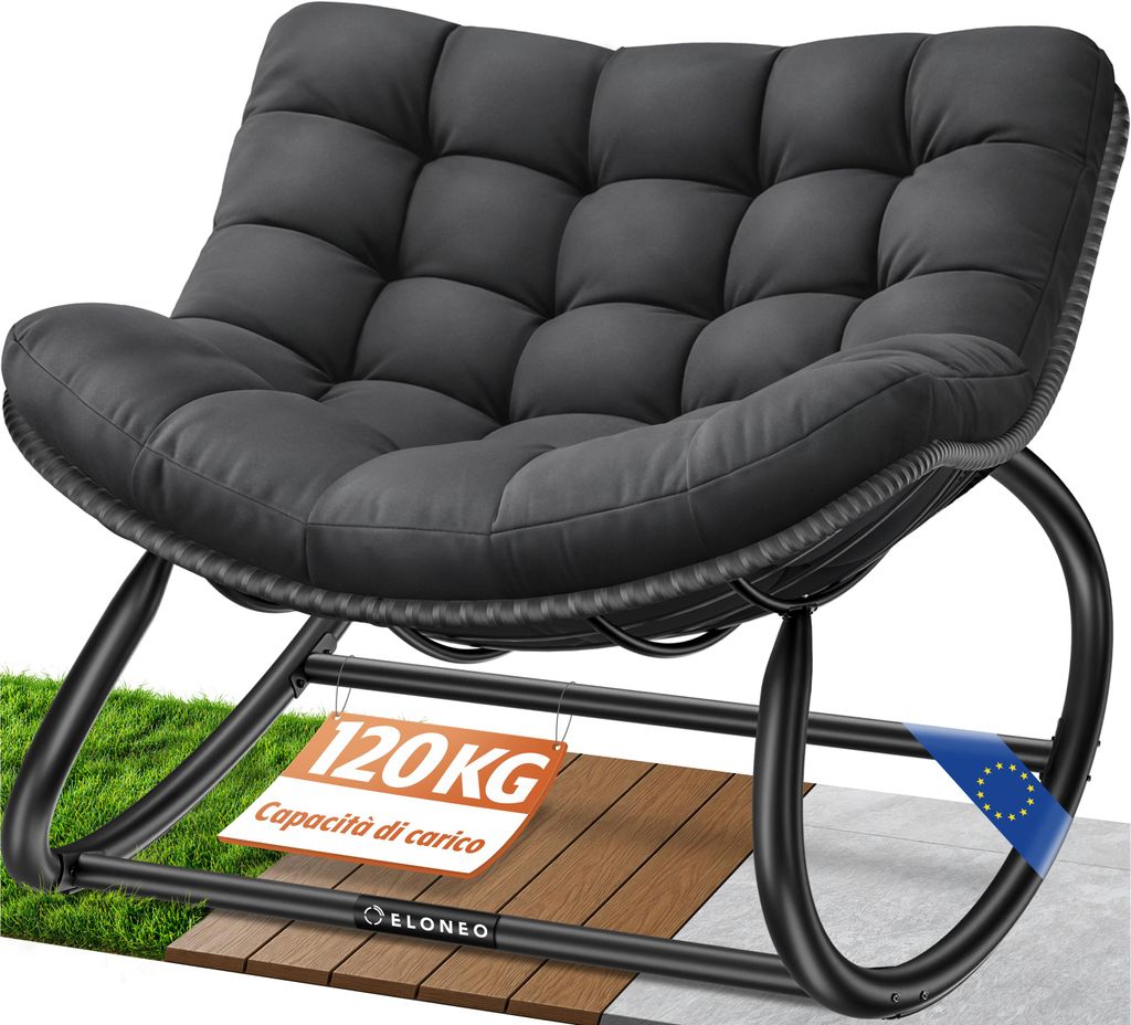 Poltrona a dondolo da esterno ELONEO XXL – poltrona lounge Immagine del prodotto 