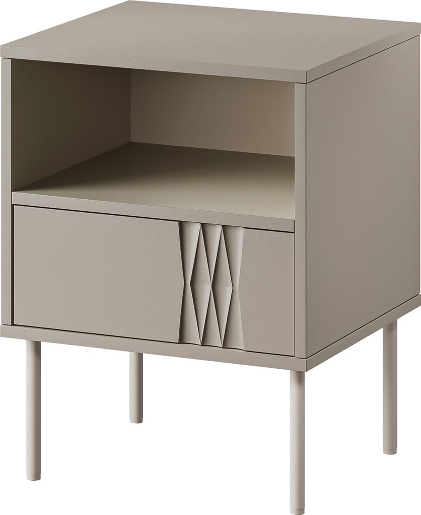 MIRJAN24 Im Set zwei Nachttische Tresse, Nachtschranke mit Schublade, 2er-Set, Schlafzimmer (Farbe: Beige)