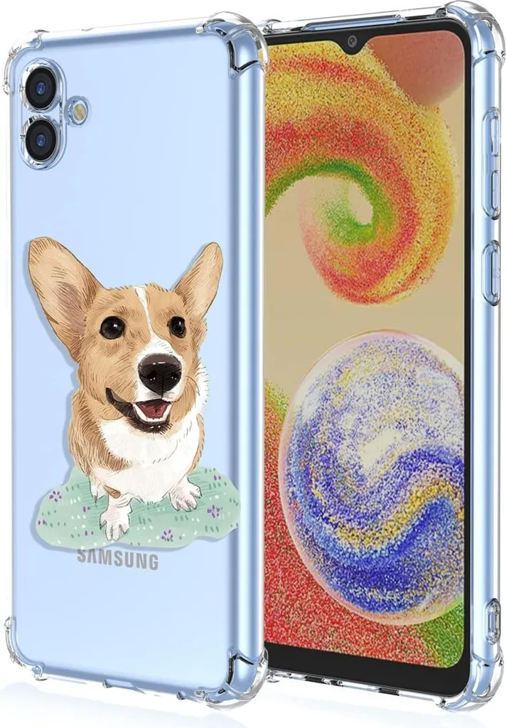 Coque Samsung Galaxy A04 Corgi transparente silicone antichoc et fun