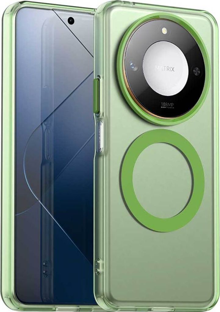 Magnetisch Hülle für Honor X60, Schlank Durchscheinend Matt Stoßfest Handyhülle Grün
