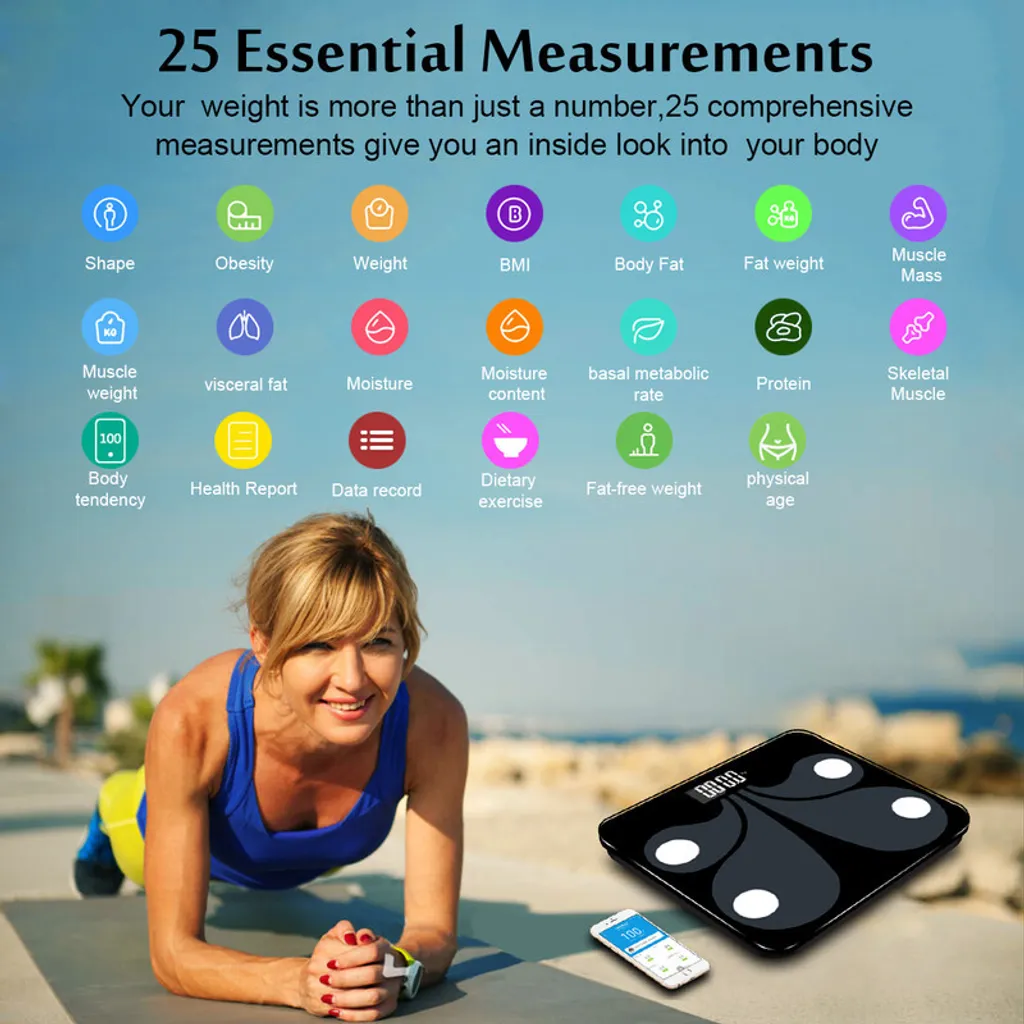 Balance connectée Bluetooth avec 12 mesures de santé et application Pro - 5