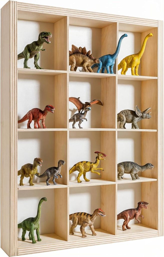 Creative Deco Setzkasten Holz Sammlervitrine 12 Fächer 35 x 26 x 5,5 cm