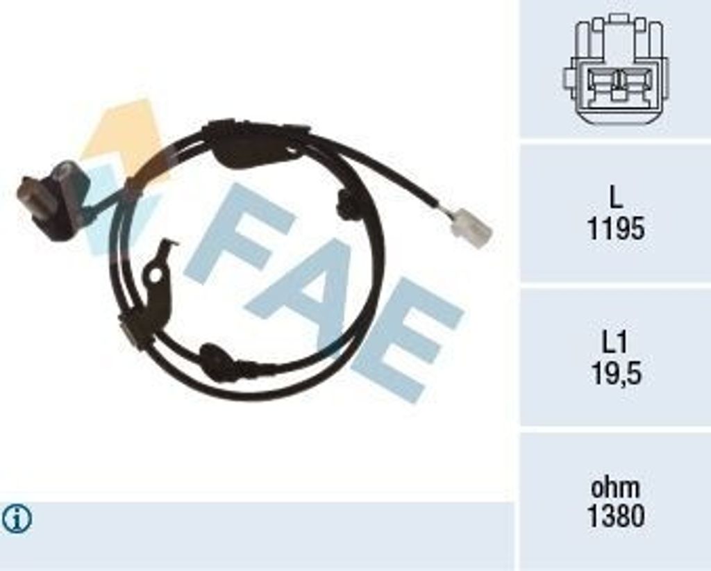FAE ABS Sensor Raddrehzahl Hinten Rechts für MAZDA 6 Station Wagon (GY) 78474