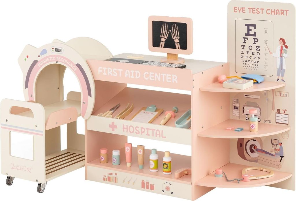 Arztspielset für Kinder mit Sehtafel und CT-Scanner - Rosa