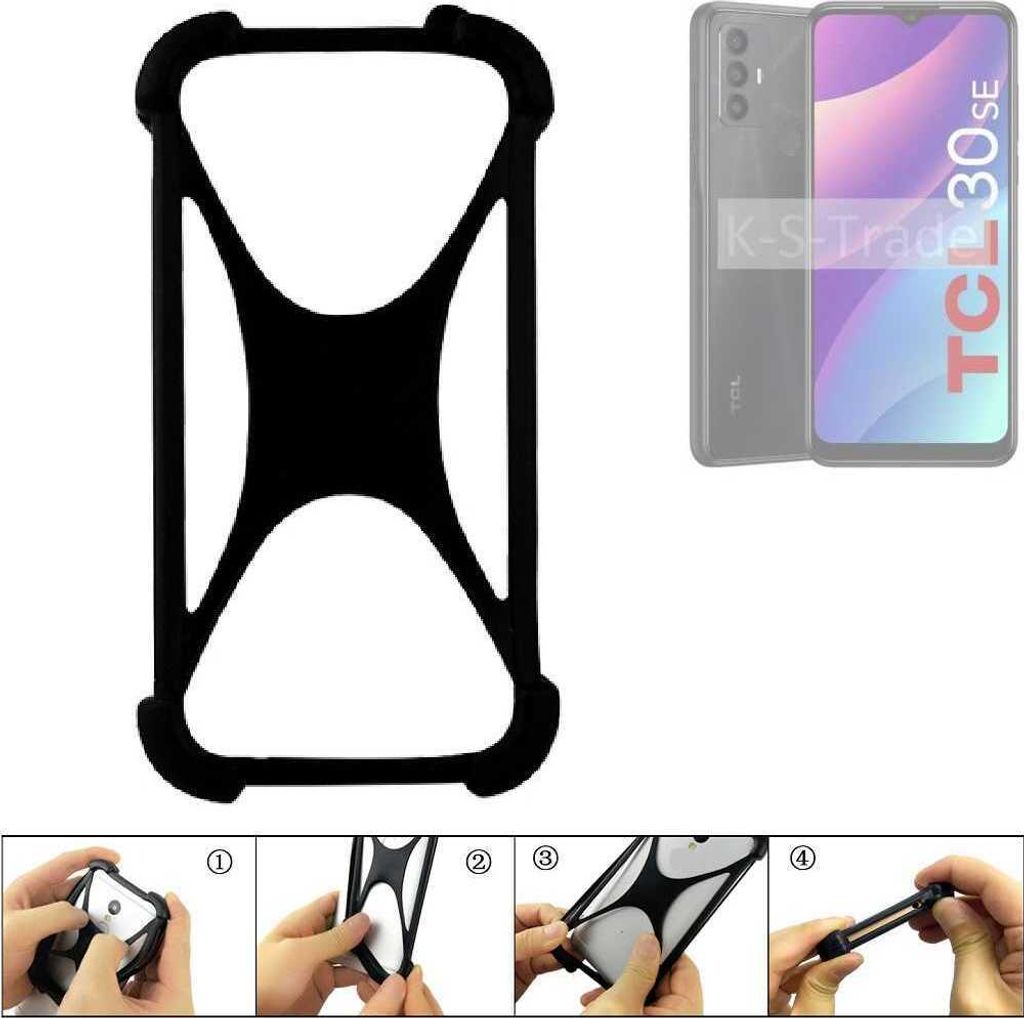 K-S-Trade Handy-Hülle Schutz-Hülle kompatibel mit TCL 30 Se Silikon Bumper TPU Softcase Smartphone Stoßschutz, schwarz