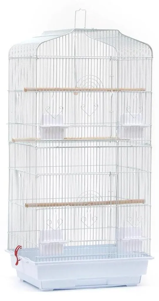 Grande volière d'intérieur blanche pour canaris et perruches - 92 cm
