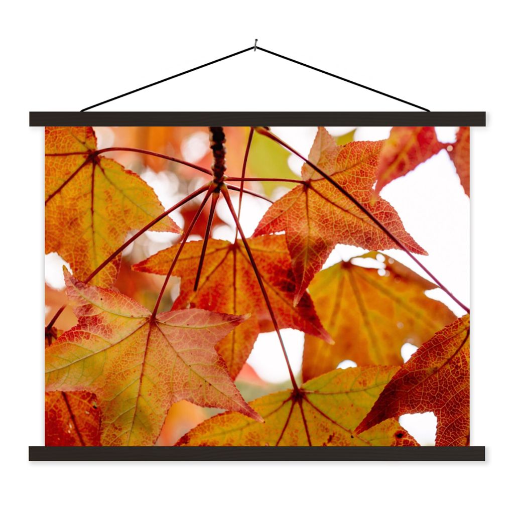 MuchoWow Textilposter Herbstzweige - Blätter - Jahreszeiten - Landleben 150x113 cm mit schwarzem Rahmen - Wohnzimmer