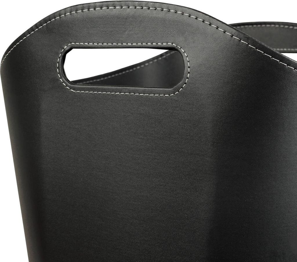 Schramm® Kaminholzkorb aus Kunstleder schwarz mit Griffen Produktbild 4