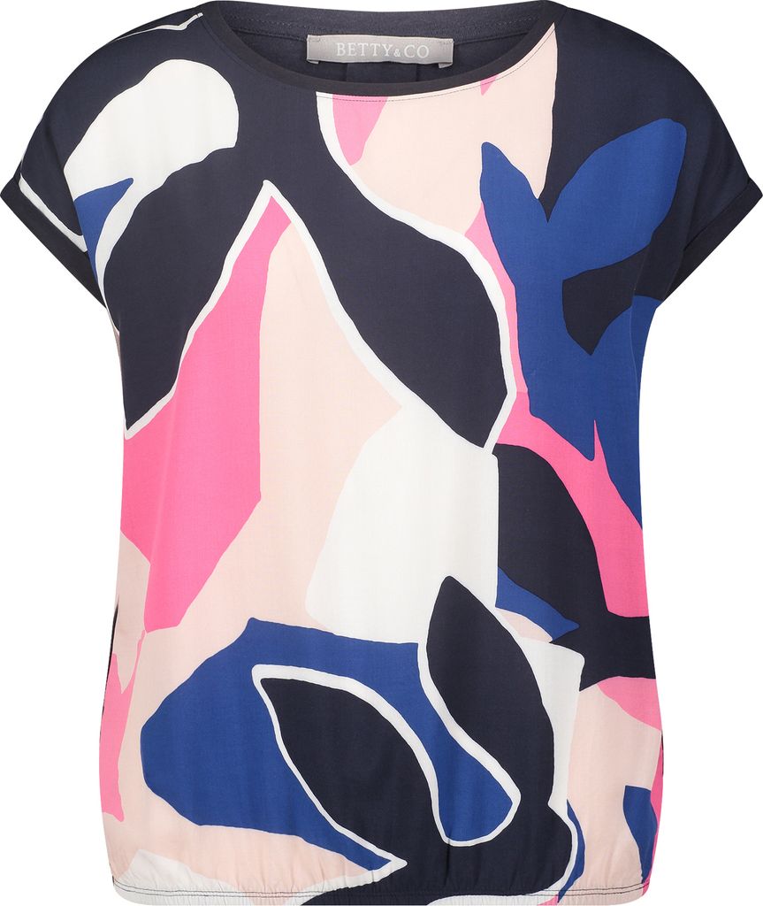 Betty & Co (265) Shirt Kurz 1/2 Arm, Dark Blue/Pink 8845 8845 S