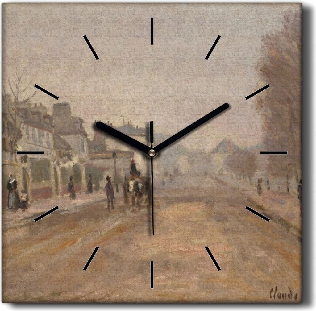 Coloray Hodiny Unikátní 30x30 cm Tiché hodiny Pro obývací pokoj a kuchyň Nástěnné hodiny Plátno Černé ručičky hodin - Promenáda Arge...