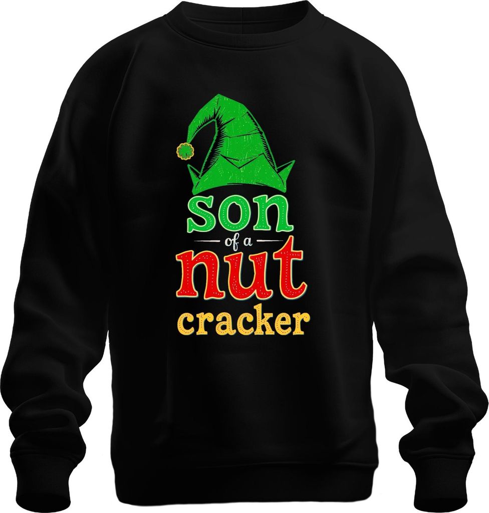 Weihnachtswichtel Elf Mütze son of a nutcracker lustig Geschenk Uni Sweatshirt Pullover, Schwarz, S