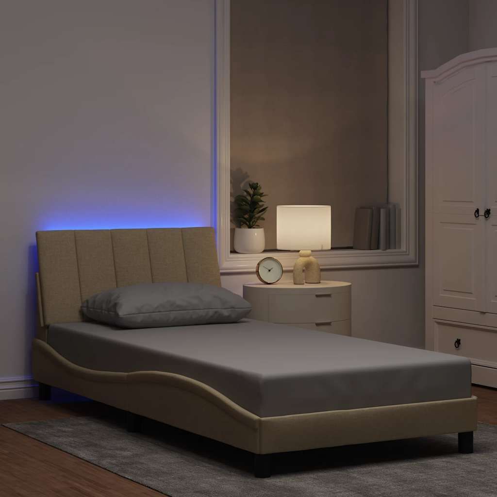 Maison Exclusive - Bettgestell ohne Matratze "Hanko" Creme 100x200 cm Stoff