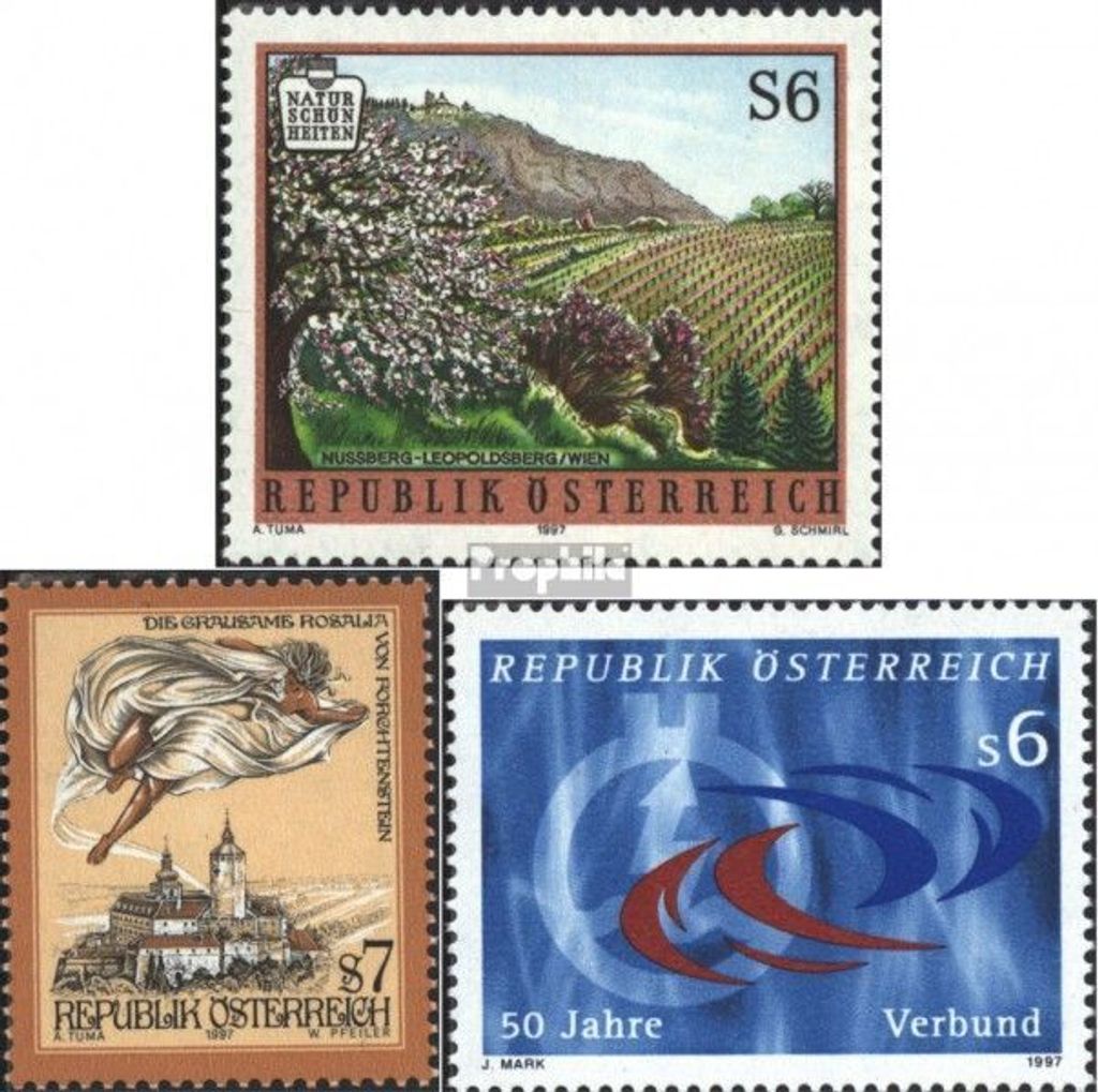 Briefmarken Österreich 1997 Mi 2211,2212,2214 (kompl.Ausg.) gestempelt Naturschönheiten