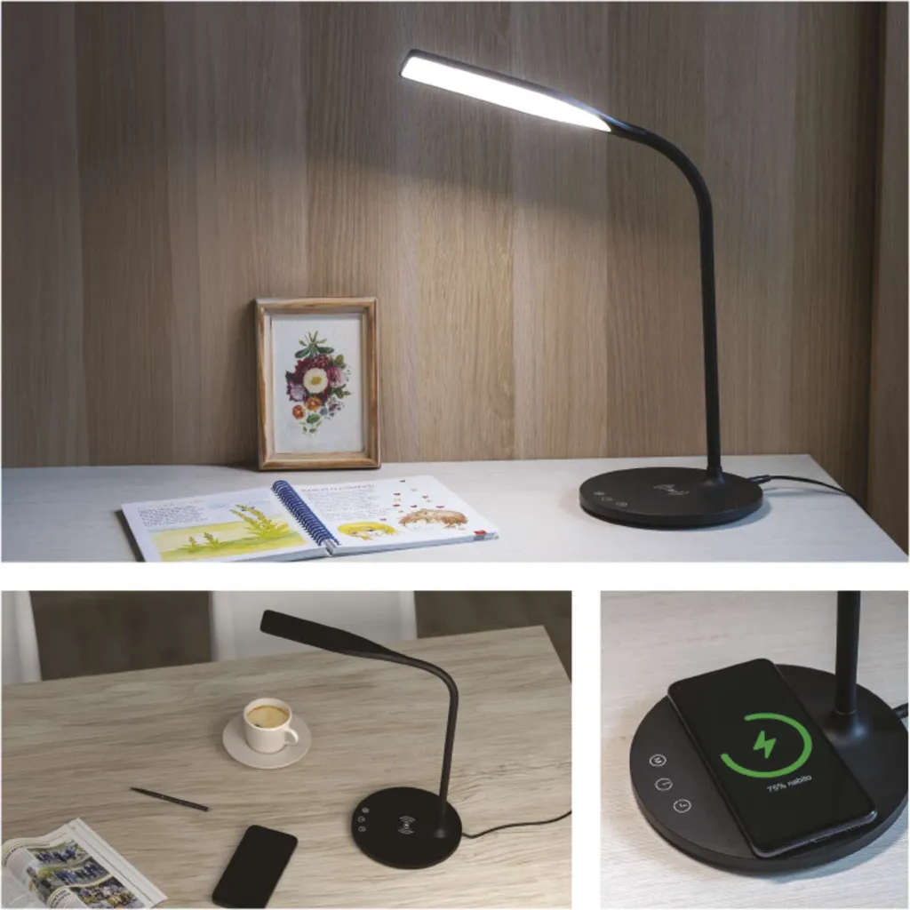 Lampada LED EMOS OSCAR 5.5W Nera | Ricarica Wireless e CRI 90+ | EMOS Z7637B - 6