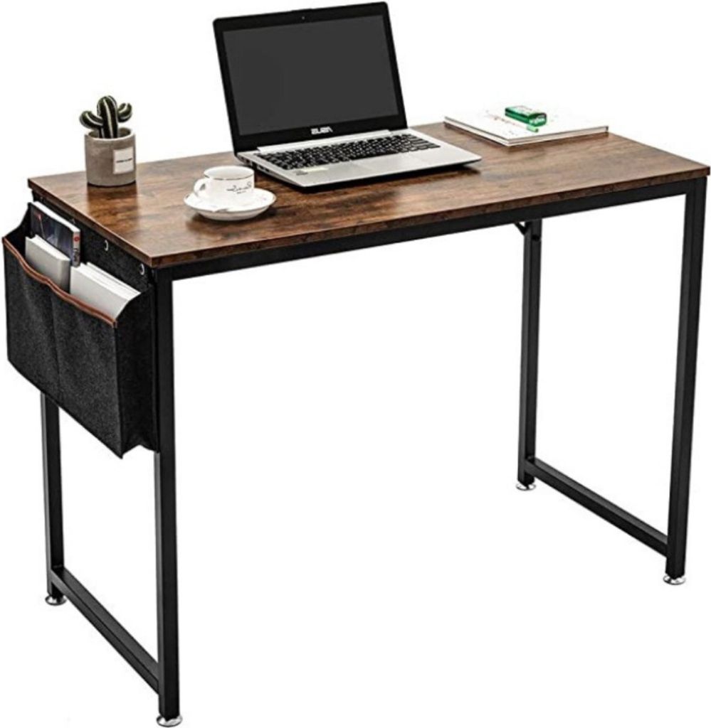 SensaHome – Retro-Schreibtisch/Schreibtisch – Computertisch mit Metallgestell – Arbeitstisch in rustikaler Holzoptik – Vintage-Look – Sch...