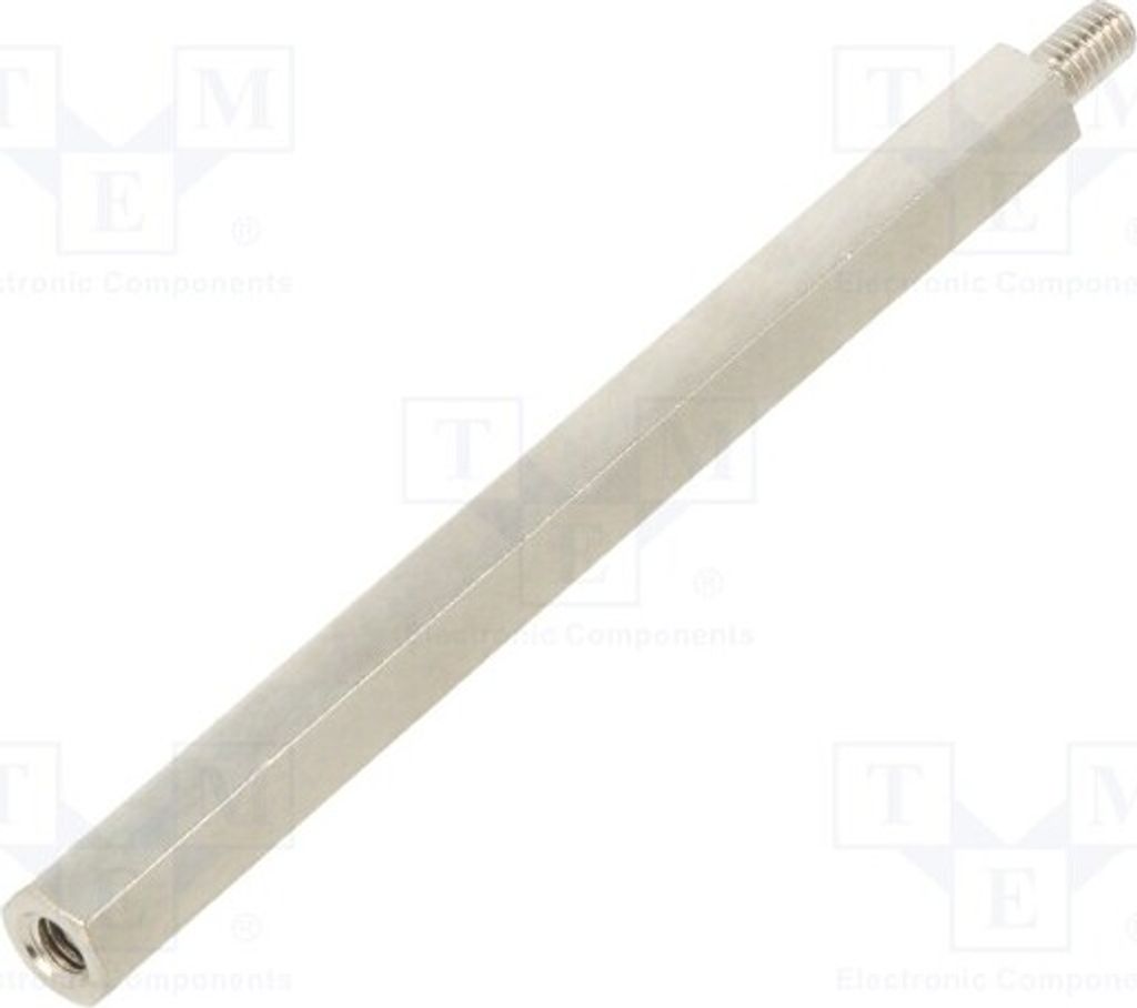 10x Distanzmuffe mit Gewinde 80mm Innengew: M4 Außengew: M4 Nickel 216 Distanzelem