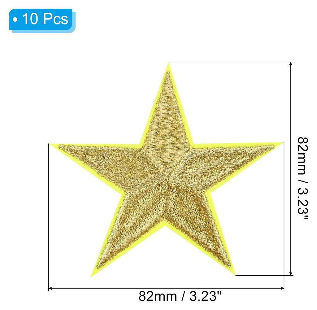 Stoffflicken zum Aufbš¹geln 8.2x8.2cm Bš¹gelflicken 10 Packung Aufn?her 5 Stern Bestickte Applikationen fš¹r Kleidung Jacken Hut Rucksack Rep...