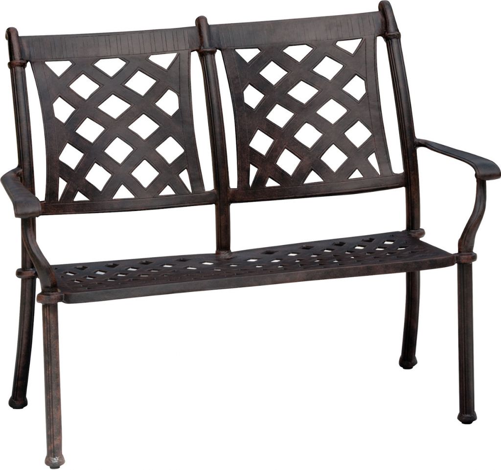 Inko Stapelbank Duke Alu-Guss 120x63x100 cm Gartenbank Sitzbank 2 Farben zur Auswahl Bronze