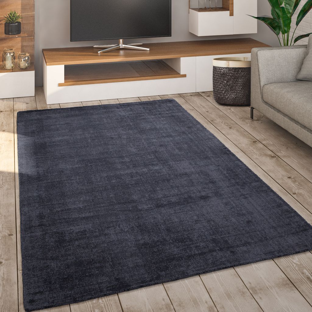 Teppich Wohnzimmer Kurzflor Handgewebt Modernes Einfarbiges Muster Weich Grösse 80x150 cm
