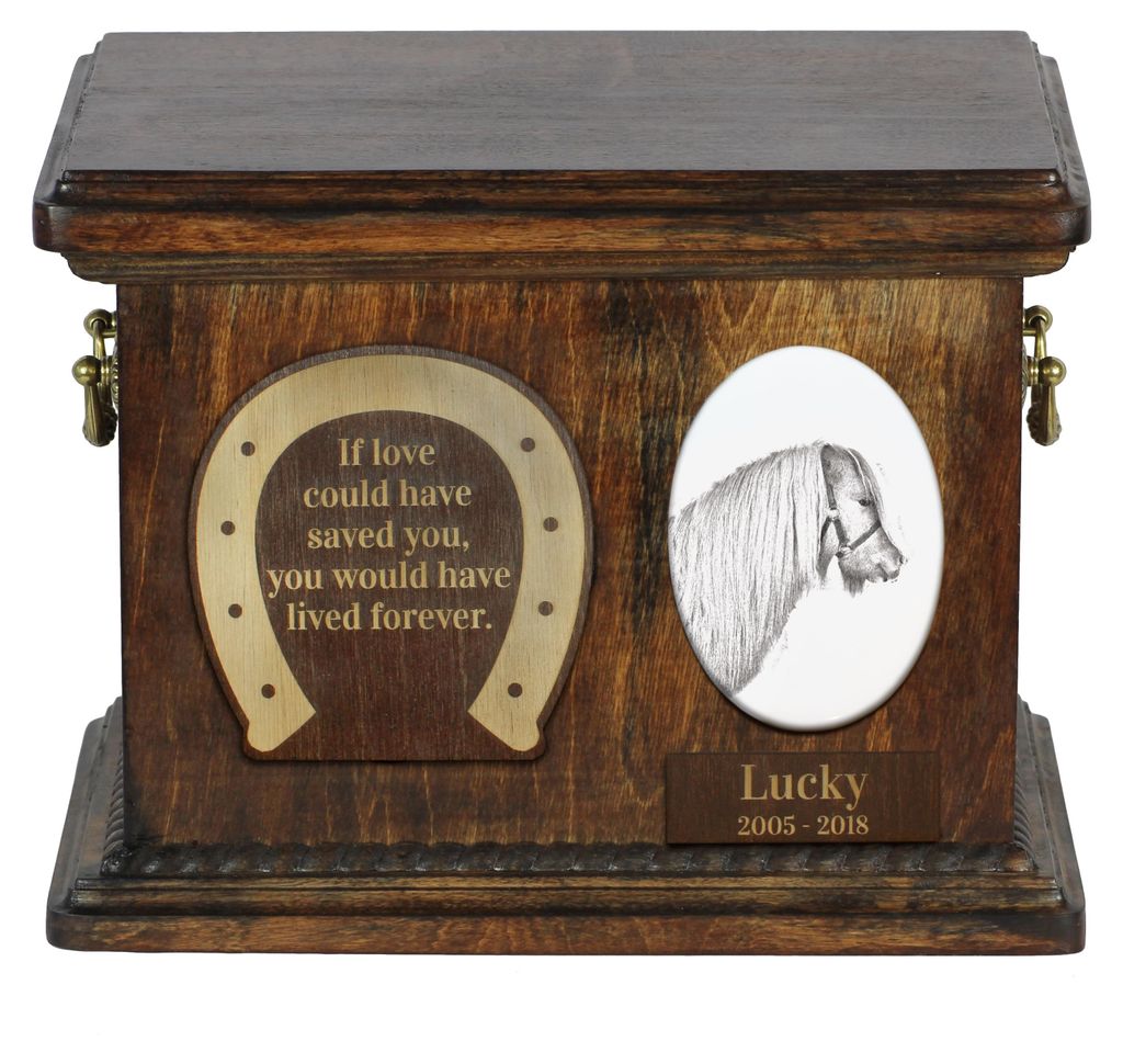 Shetlandpony - Eine Urne für die Asche eines Pferdes, eine Urne für ein Pferd mit Foto, personalisierte Tierasche-Box von Art-Dog.