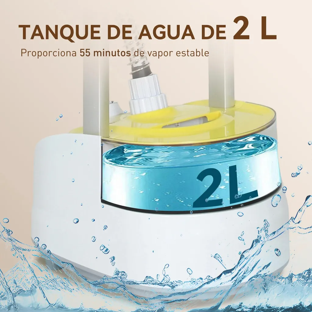 Défroisseur Vapeur Vertical 1950W Jaune - Fer à Vapeur avec Réservoir 2L