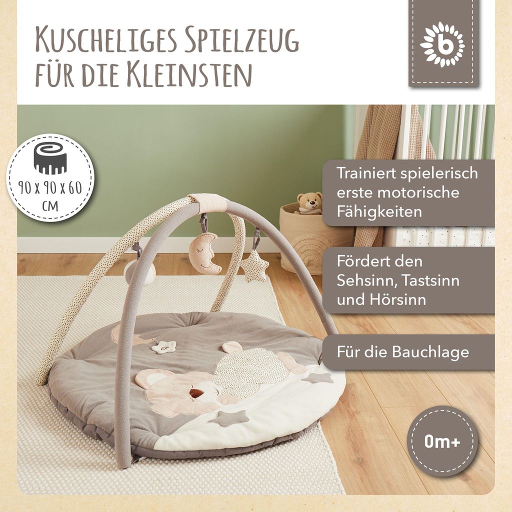 Bieco Krabbeldecke für Baby | Spieldecke Baby Spielbogen | Baby Gym Spielbogen Spielmatte Baby Krabbeldecke Spielebogen Babies Holz Spielbogen Bab...