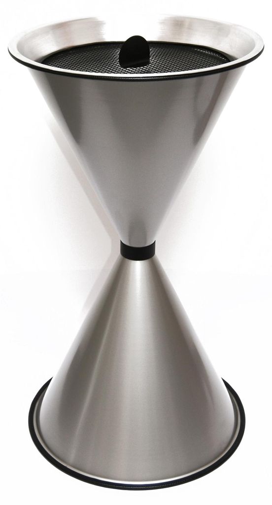 Aschenbecher Standascher Diabola 71x40cm silber SZAGATO Germany Aschenbecher für draußen mit Deckel Standaschenbecher Stand Aschenbecher