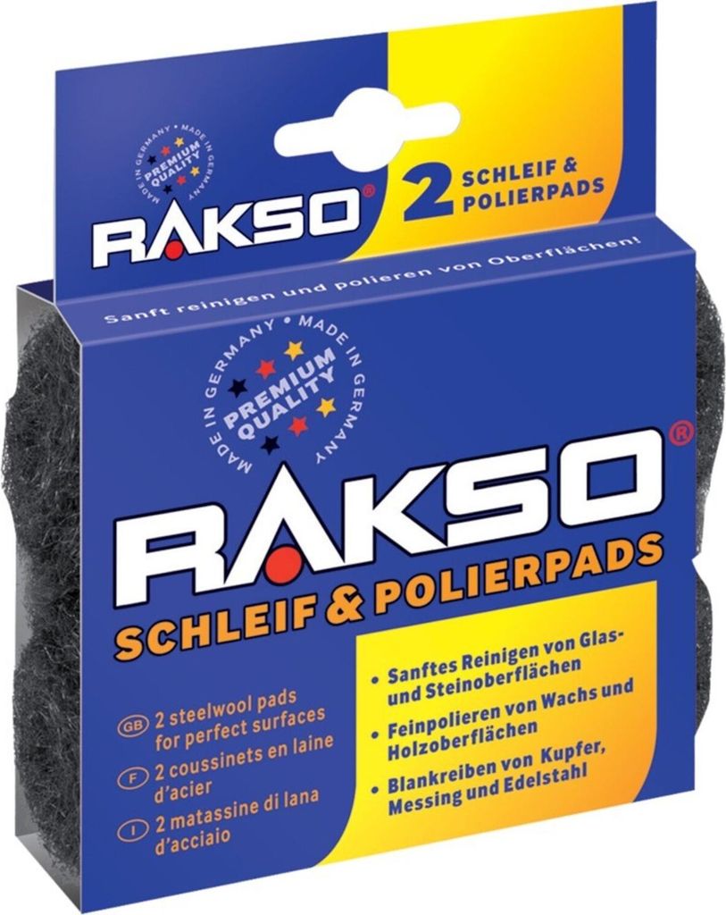 Rakso Edelstahlwolle-Schleifkissen fein 2er-Pack SB