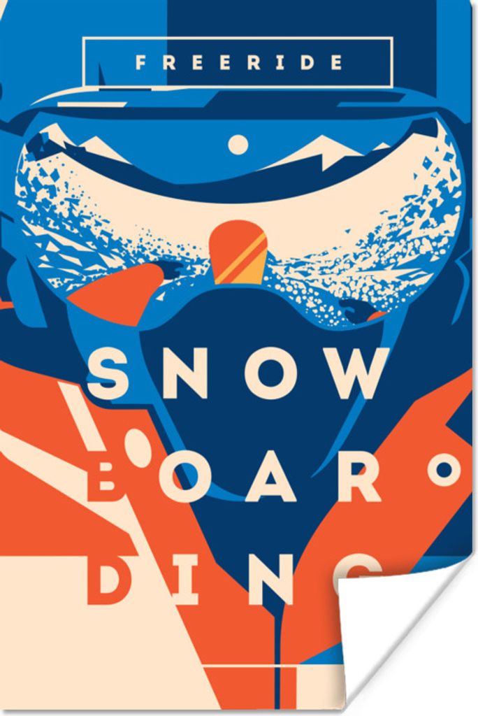 MuchoWow Poster Zitate - 'Freeride Snowboarding' - Sprichwörter 60x90 cm - Wanddekoration