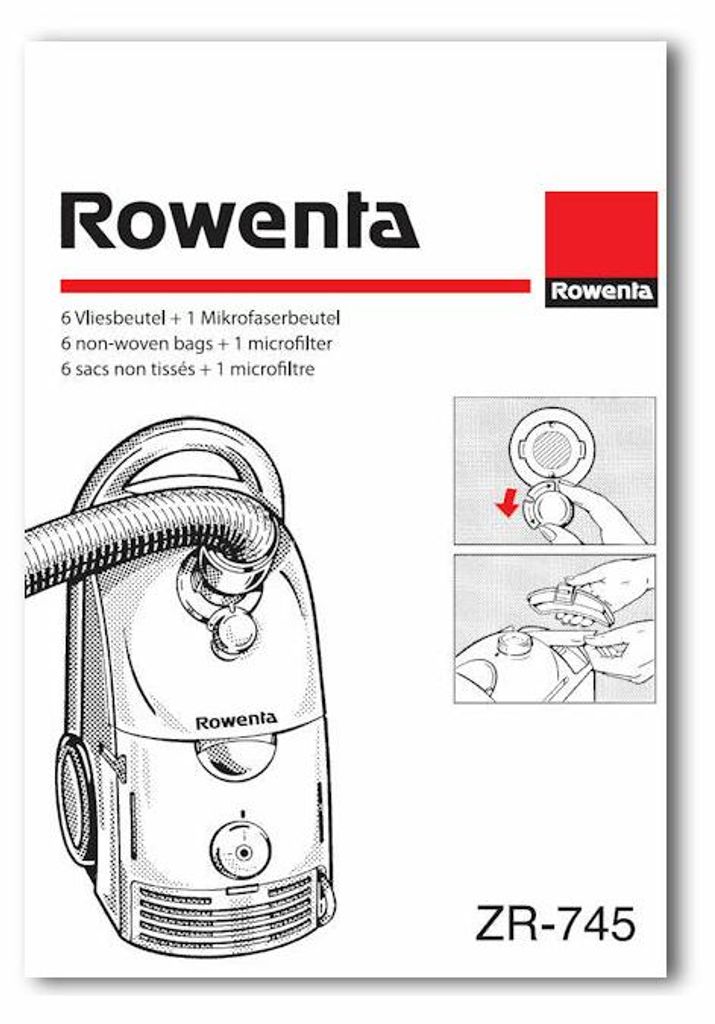 Rowenta 6x sacchi ORIGINALI aspirapolvere Dymbo RS005 RS020 Immagine del prodotto 