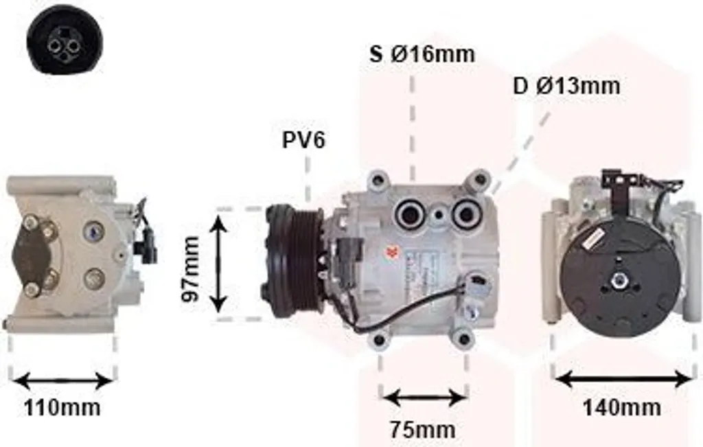 Compresseur clim JAGUAR S-Type - Pièce de rechange VAN WEZEL 7700K025