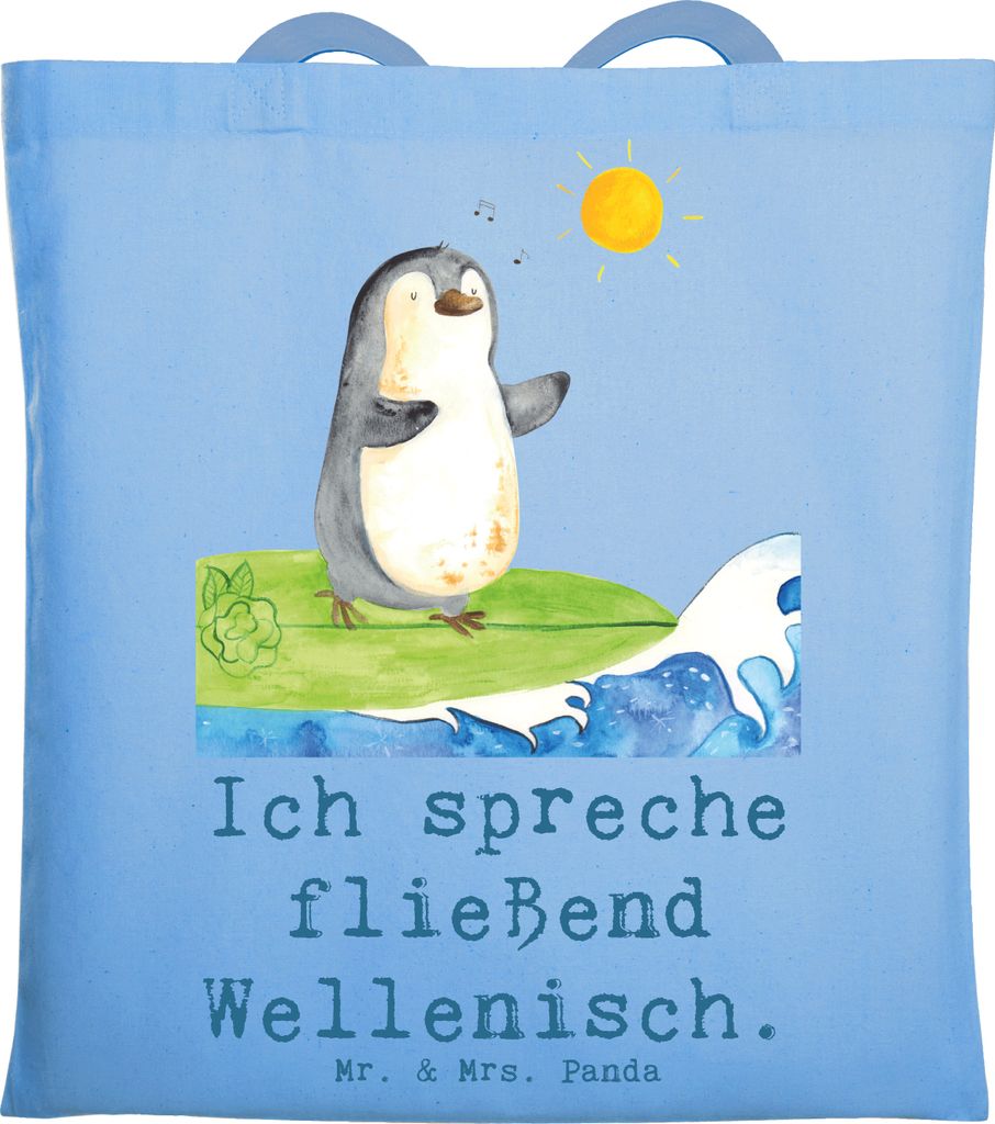 Mr. & Mrs. Panda Tote Bag Fließend Surfen - Sky Blue - Produktbild 
