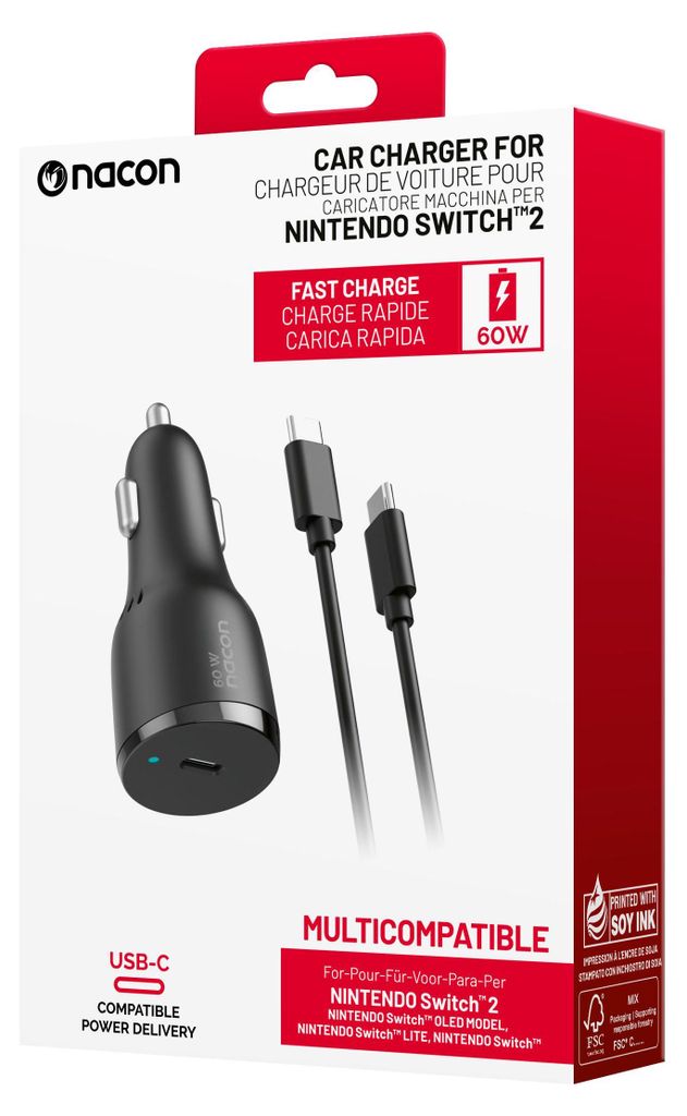 NACON adaptér do auta 60 W [USB-C, čierny] Switch II Obrázok produktu 