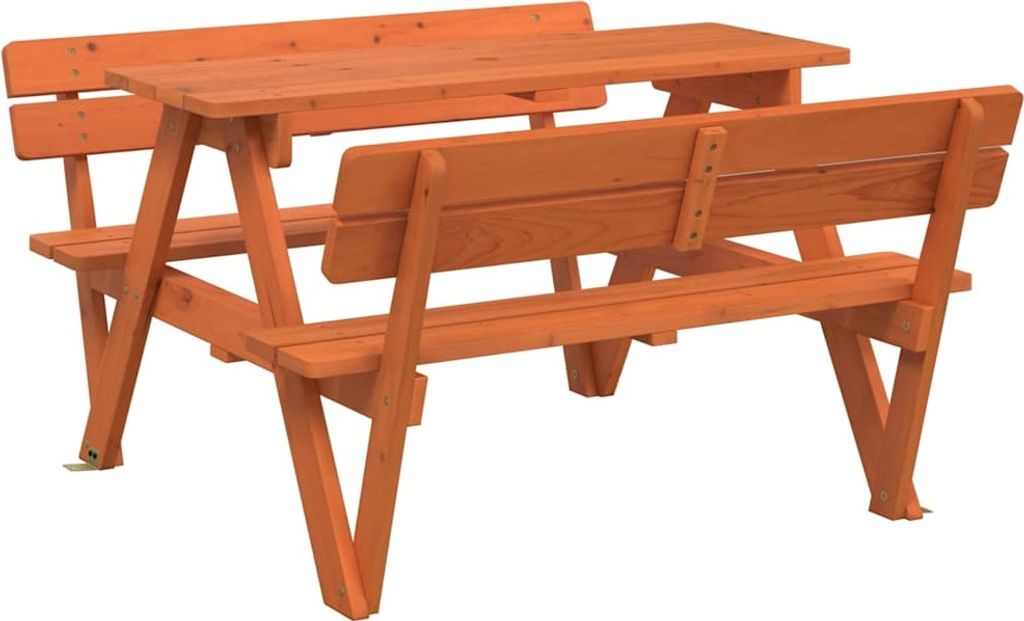 vidaXL Picknicktisch für 4 Kinder mit Schirmloch Massivholz Tanne