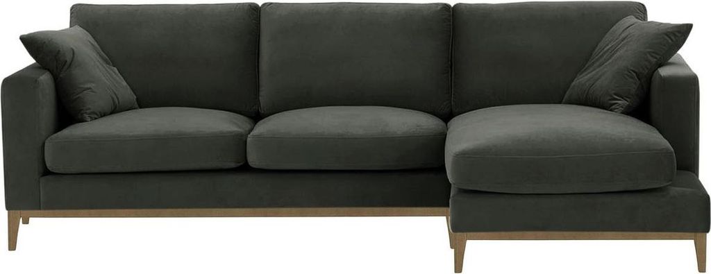 Rechtsseitiges Ecksofa Covex Wood-Velluto 19-wax black