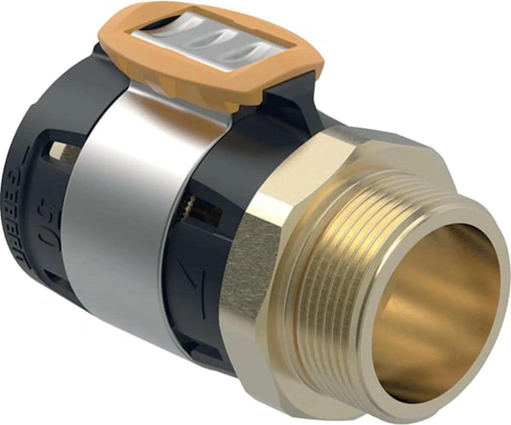 Geberit GE FlowFit, Übergang AG, SiBr, d50mm x R1 1/2, 1 Stk.