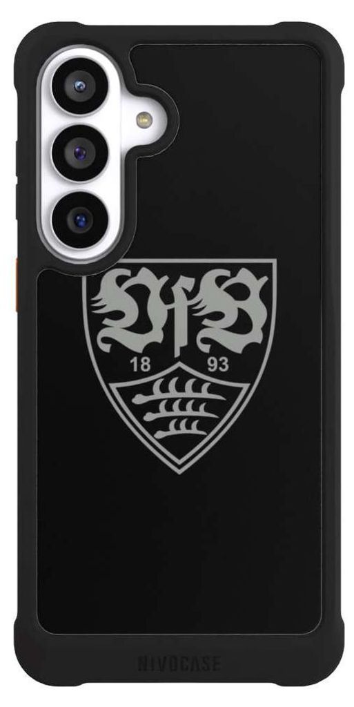 NIVOCASE Hülle für Samsung Galaxy S26+ Stoßfeste Handyhülle NIVOmax Case Schwarz Logo Offizielles Lizenzprodukt VfB Stuttgart