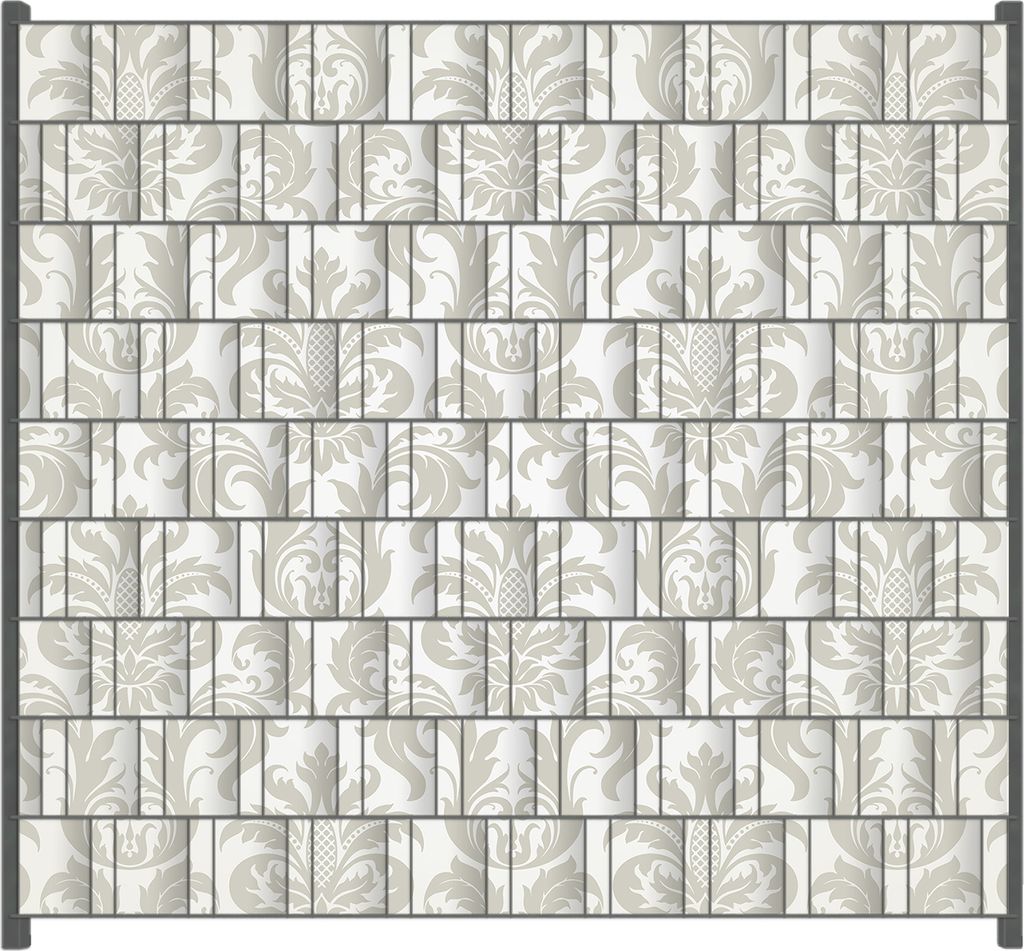 Wallario Zaunsichtschutz mit Motiv Königliche Schnörkelei in weiß und beige für Ein- und Doppelstabmatten Zäune in der Größe 200 x 180 cm