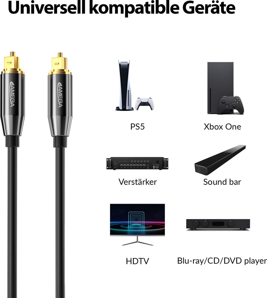 Toslink Premium Kabel - Optisches Audiokabel LWL SPDIF Produktbild 3