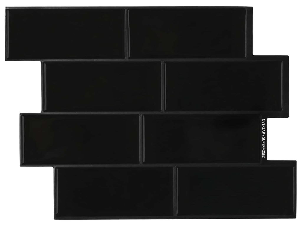 vidaXL U-Bahn-Fliese 20 pcs Schwarz 29 x 21 cm Polyurethan und PET
