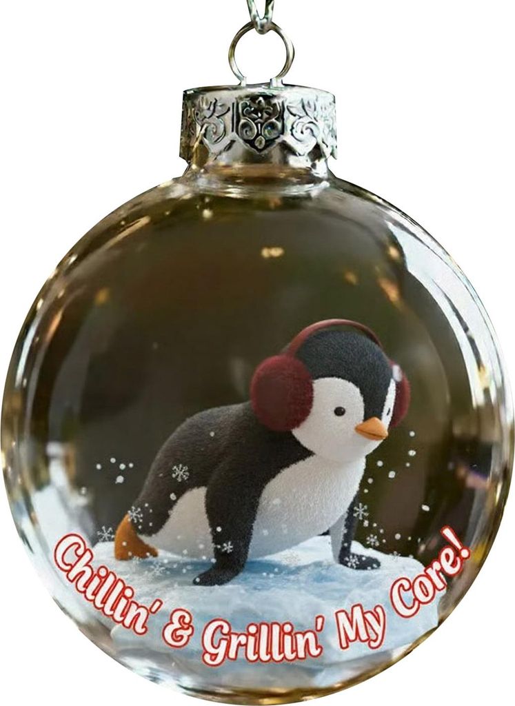 Festliche Tierornamente, Weihnachtsbaumschmuck, durchsichtige Kunststoff-Weihnachtskugeln für Zuhause, Partydekoration