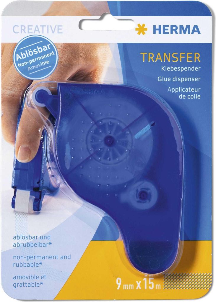 HERMA Klebespender Transfer, ablösbar, blau, 15 m, Blau, 15 Produktbild 