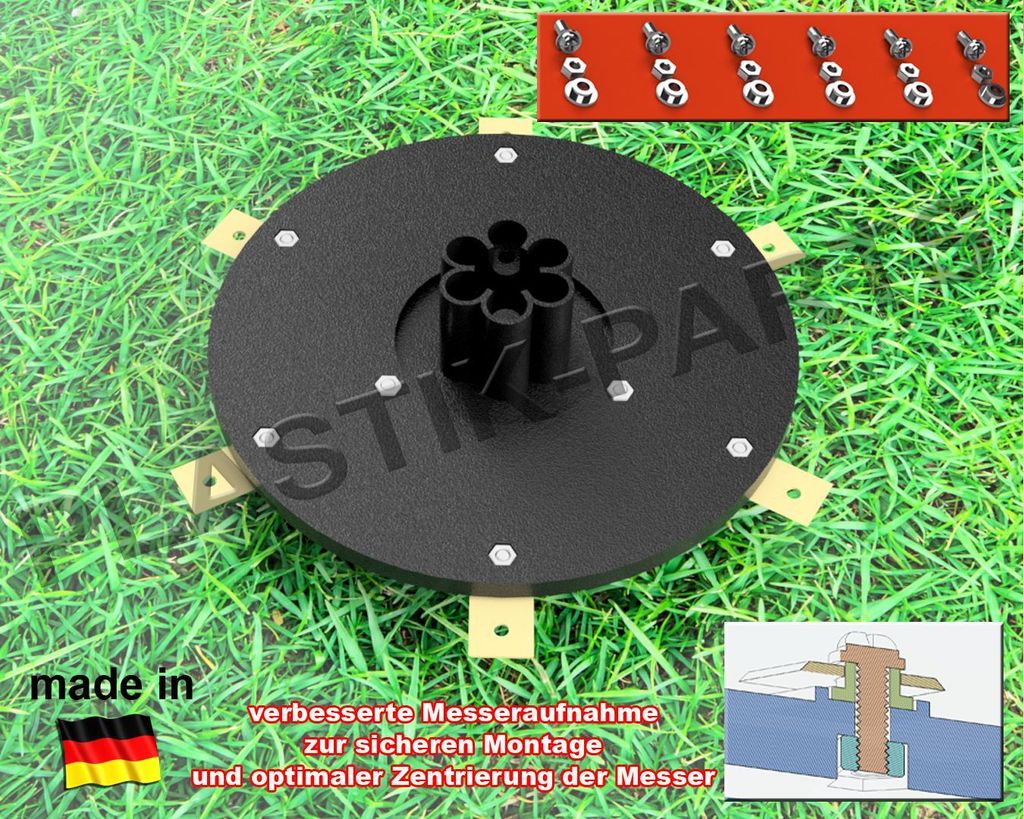 Messerscheibe 6 Klingen Messerteller Husqvarna Automower Aspire R4 Mähroboter ohne Messer