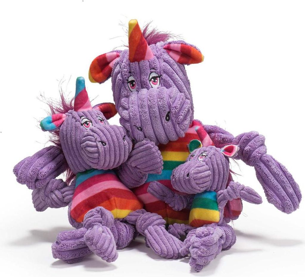 HuggleHounds Hundespielzeug Rainbow Unicorn Knottie, Größe: S