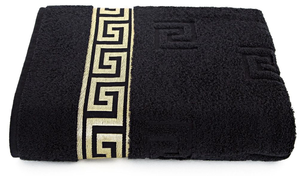 Luxus Medusa Badetuch 100x150 cm - Schwarz - feinste Produktbild 
