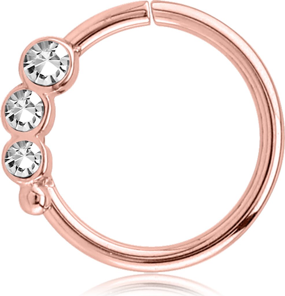 viva-adorno Knorpel Piercing Ring Kristall Ohrpiercing Helix Cartilage Tragus Nasenring 316L Chirurgenstahl verschiedene Farben Z489,Ring 3x rosego...