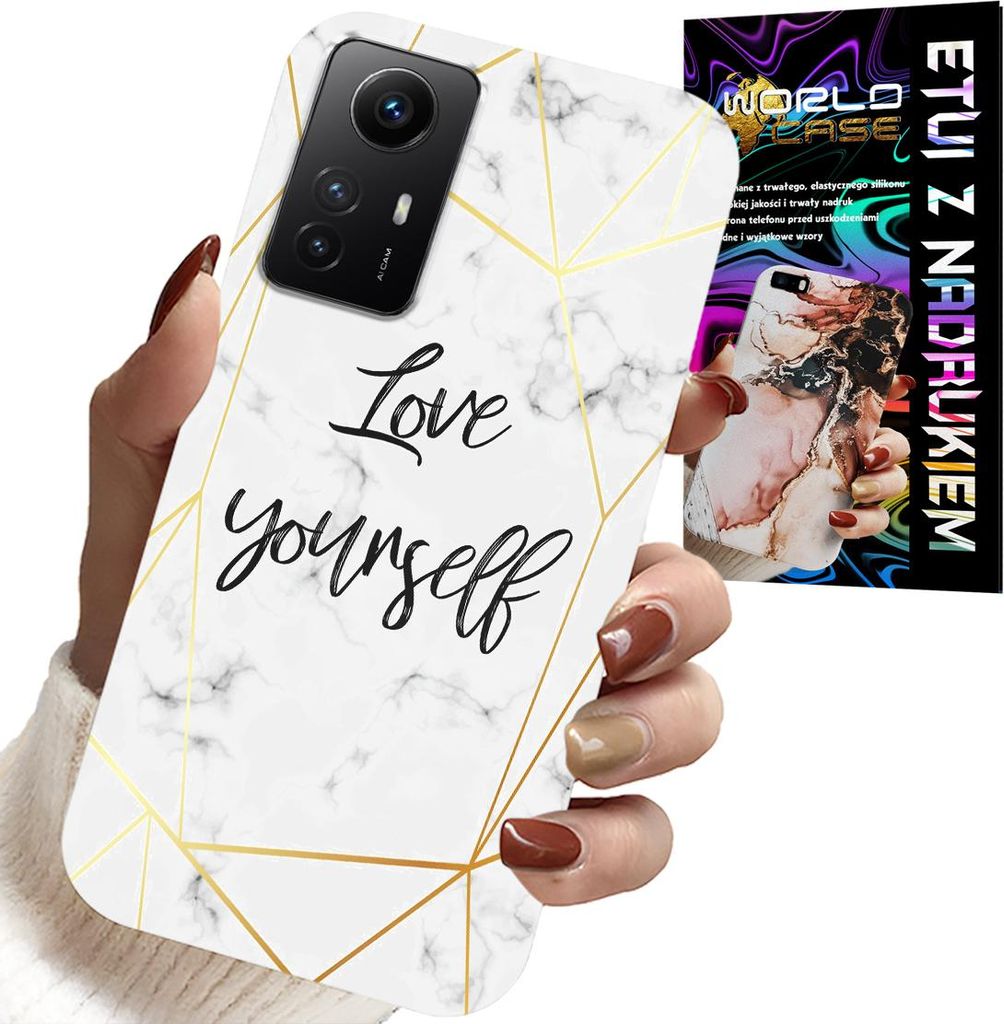 Fall Für Xiaomi Note 12S 4G - Weisser Marmor Mit Goldrahmen Liebe Dich