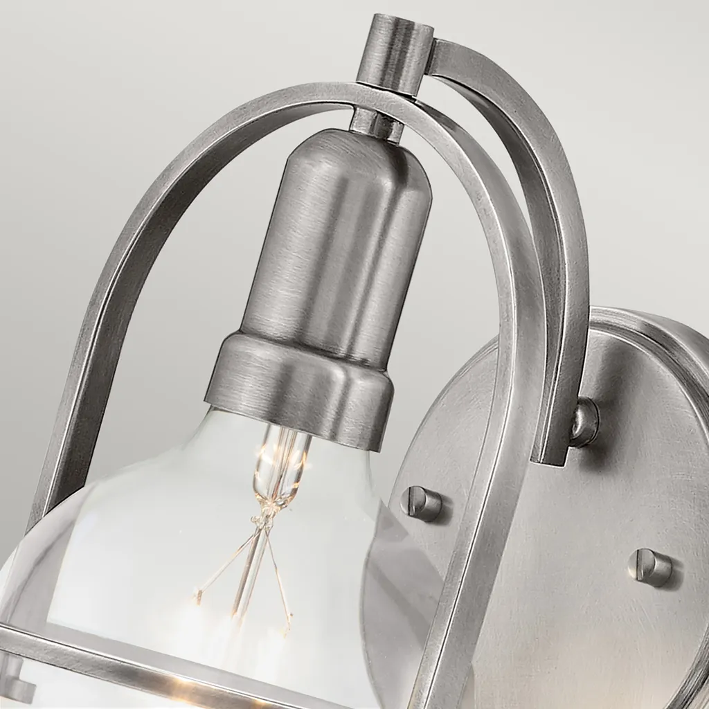 Applique en acier finition nickel H 23,3 cm - Qualité robuste durable